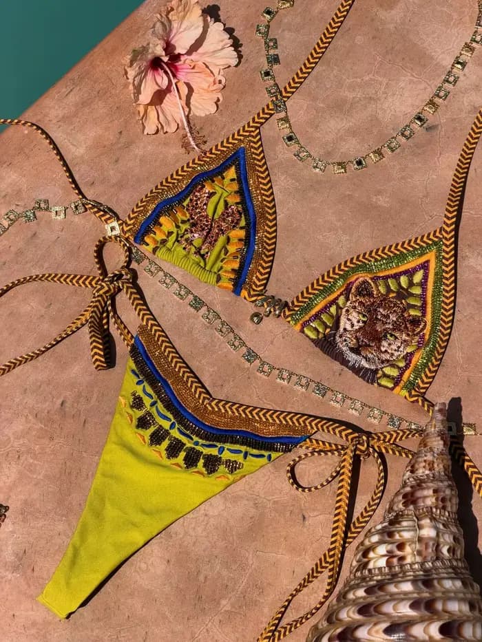 Maillot de bain sexy imprimé à lacets pour femme