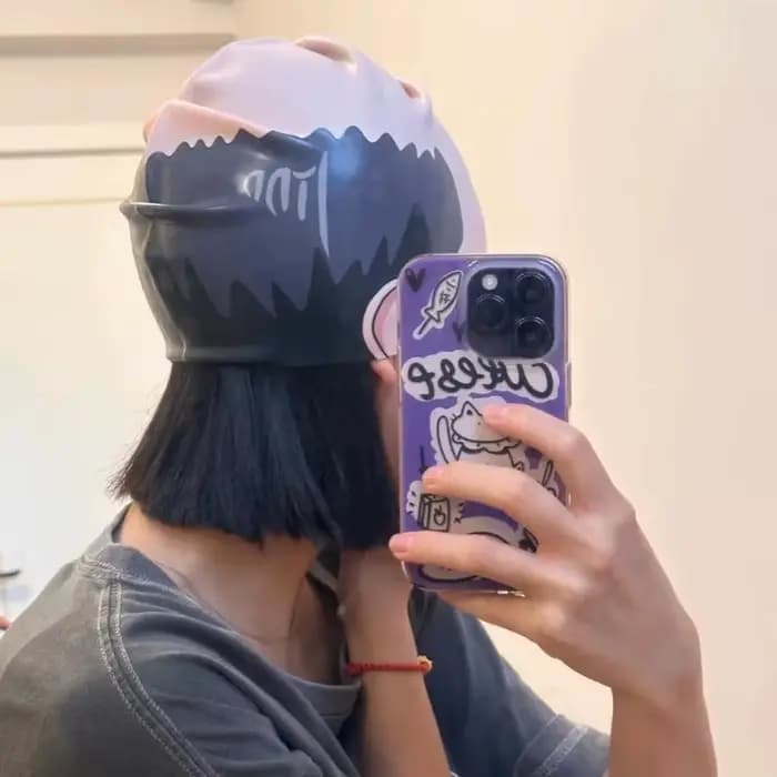Bonnet de bain amusant pour crânes chauves - Bonnet de bain en polyester à imprimé méditerranéen pour cosplay et piscines