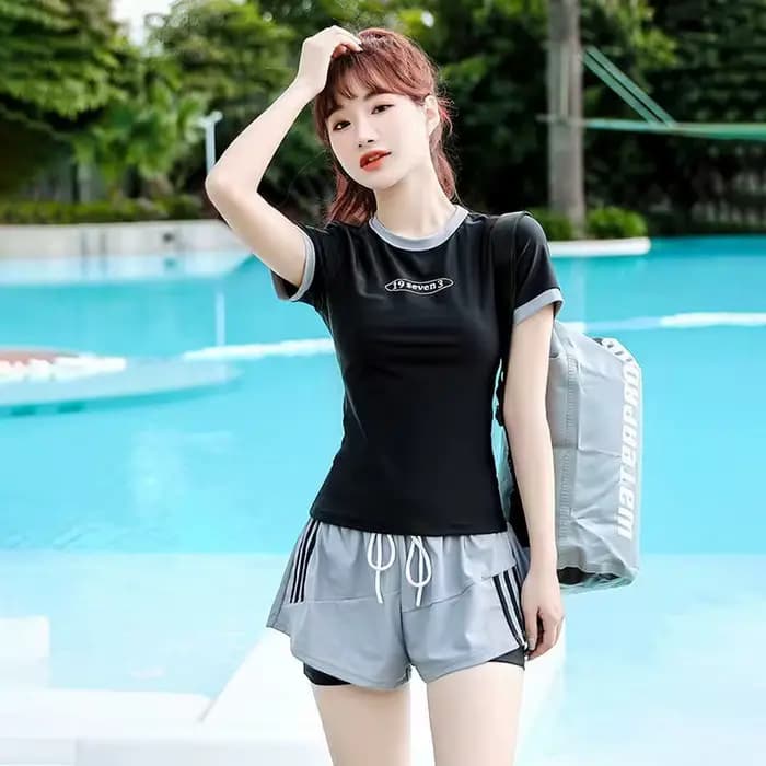 Maillot de bain deux pièces fendu pour femmes, manches courtes, couverture conservatrice, amincissant, sport professionnel, Sexy, printemps chaud
