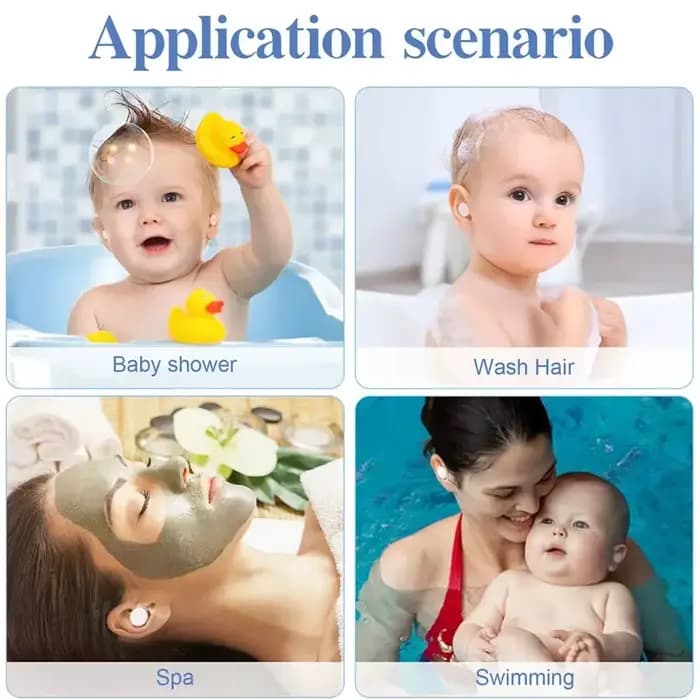 Protège-oreilles imperméables grands et petits pour la protection des oreilles lors du bain - Protège-oreilles imperméables - Doux et confortables, adaptés à la natation et