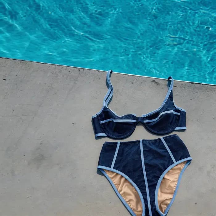 Bandeau Biquini 2026 Sexy pour Femme, Maillot de Bain Féminin, Ensemble Micro Bikini, Tenue de Plage, Biquini Brésilien Bleu