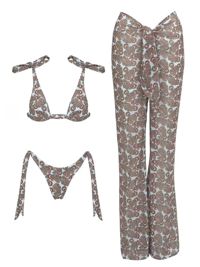 Ensemble de bikini bohème chic tendance 2026 avec motif cachemire unique
