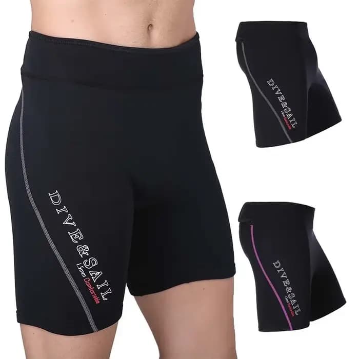 Short de plongée gris/violet en néoprène pour hommes et femmes
