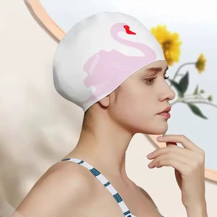 Bonnet de bain en Silicone imperméable pour femmes et adultes, bonnet de bain à haute élasticité