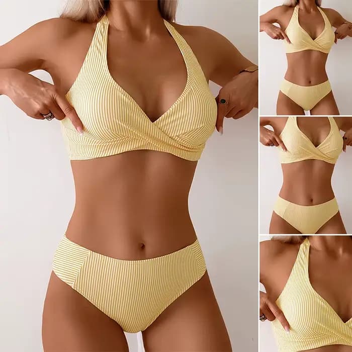 Maillot de bain sexy rayé pour femme