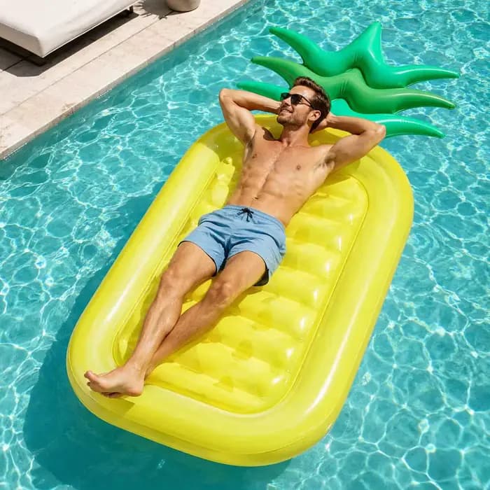 Bouée gonflable géante en forme d'ananas pour piscine, plage, été, pour adultes, idéale pour les fêtes aquatiques