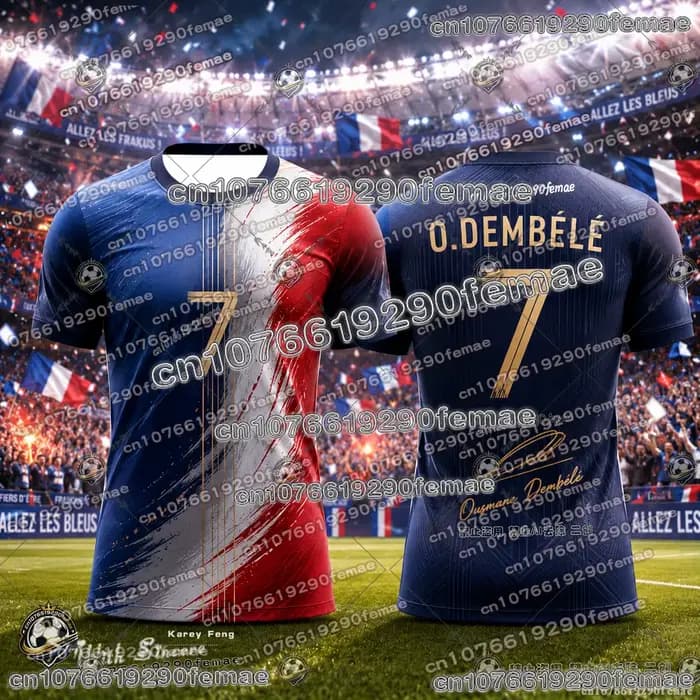 Maillot de football édition spéciale France 2026 pour enfants et adultes – Séchage rapide, confort optimal pour entraînement et matchs en extérieur – Nouvelle collection en promotion