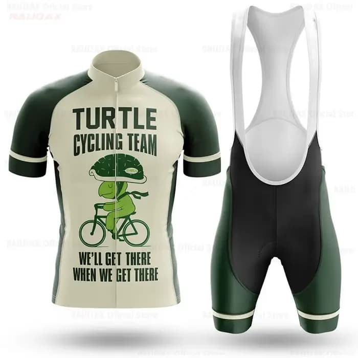 Ensemble de maillot de cyclisme pour homme, tortue, manches courtes, été, vélo de montagne, VTT sportif, Lesslot Ropa Ciclismo, 2024