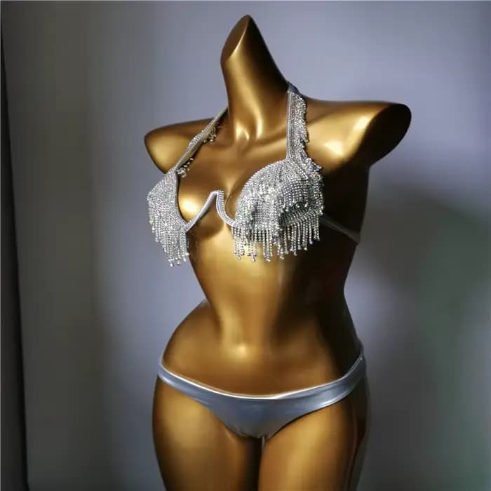 Maillot de bain avec pierres siamoises pour femmes mûres