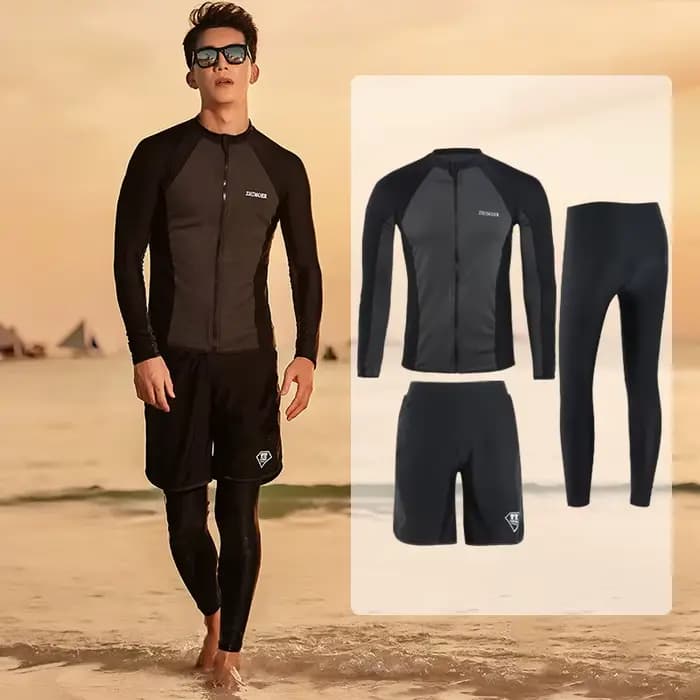 Maillot de bain à manches longues pour hommes et femmes