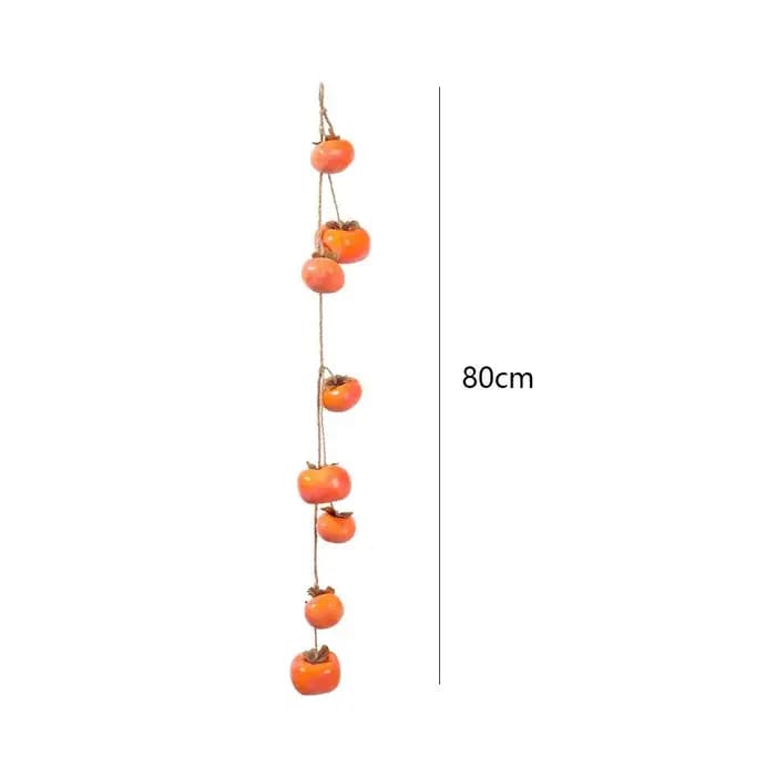 8 fruits de Simulation de kaki, Orange, kaki artificiel réaliste avec fruits givrés, pendentif mural suspendu