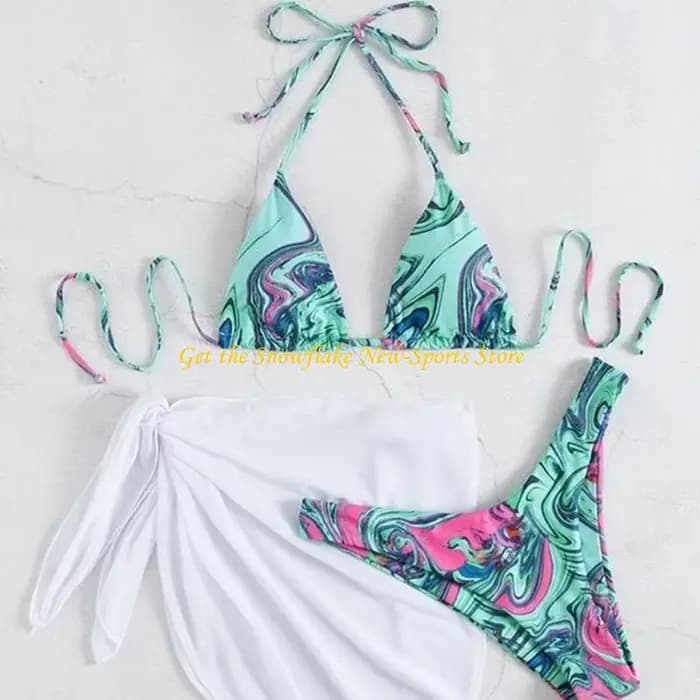 E56D – maillot bain coupe haute pour femmes, ensemble à lacets, vêtements plage