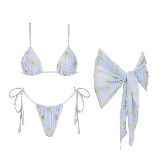 Ensemble de bikini sexy 2026 taille haute imprimé doré pour femme