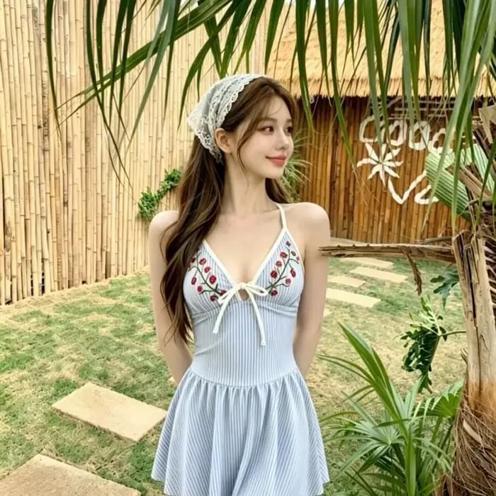 Maillot de bain une pièce brodé pour femmes