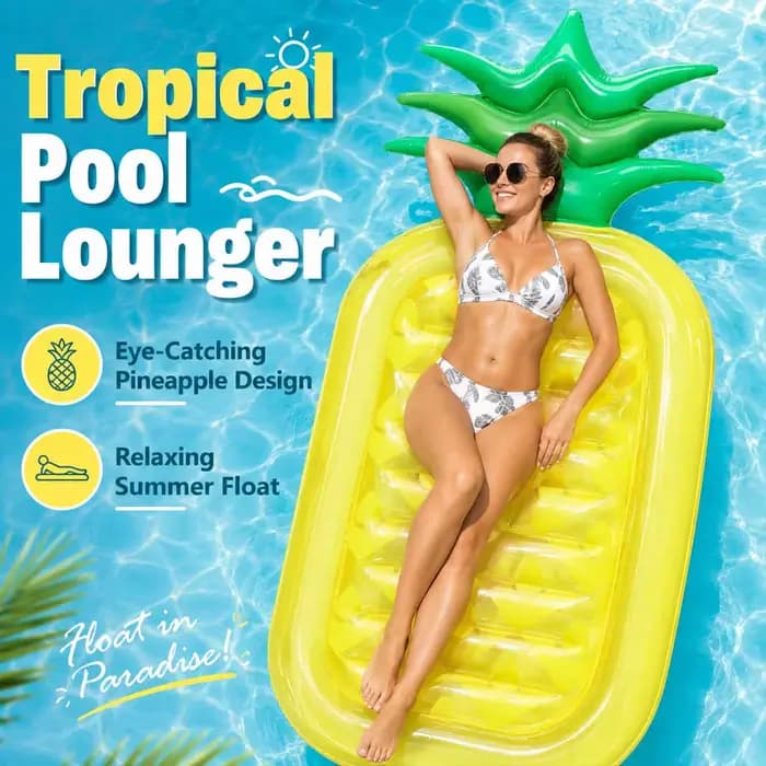 Bouée gonflable géante en forme d'ananas pour piscine, plage, été, pour adultes, idéale pour les fêtes aquatiques