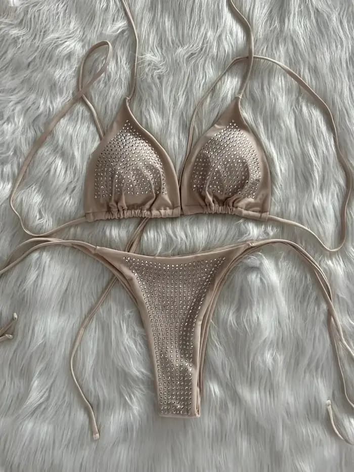 Brillant paillettes diamant Bikini femmes maillots de bain femme maillot