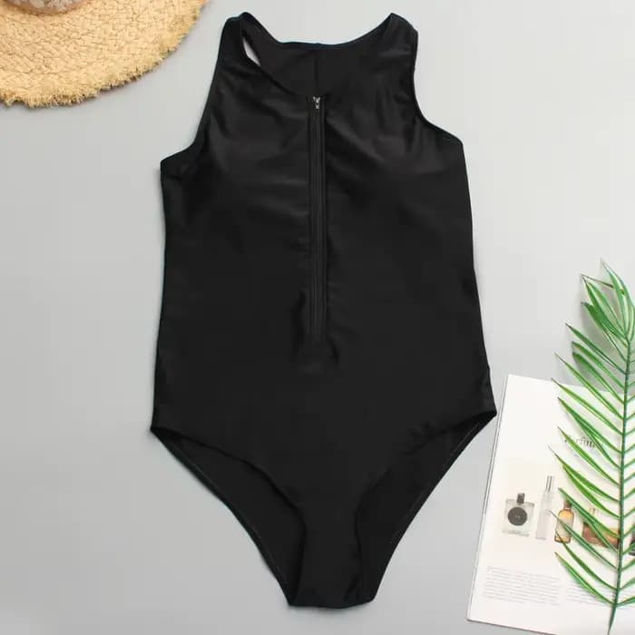Maillot de bain une pièce noir pour femmes
