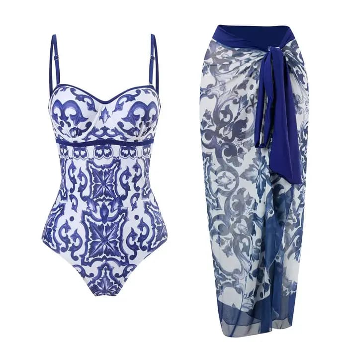 Maillot de bain une pièce à bretelles avec robe de plage 2026