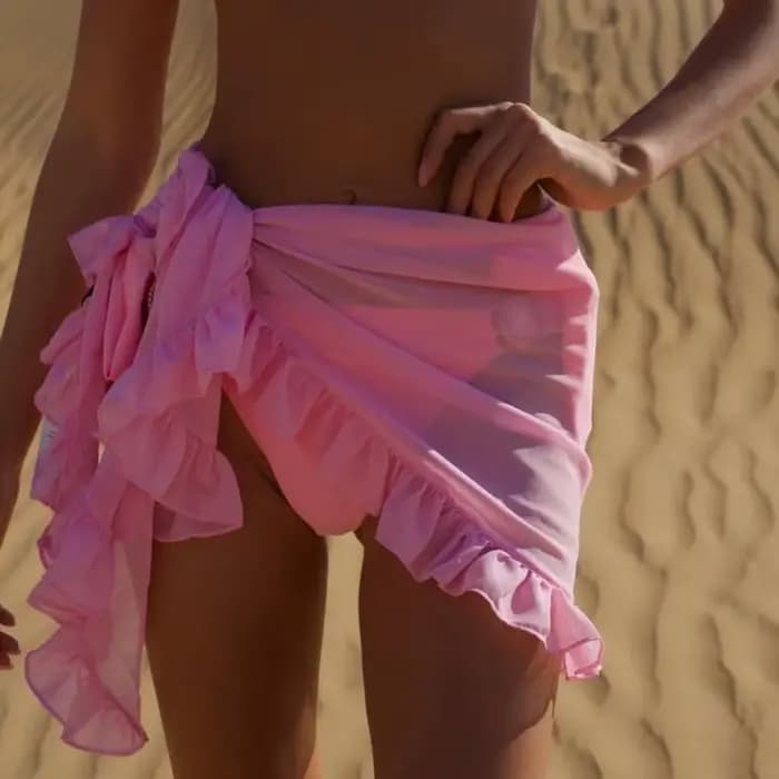 Sarong en maille à volants