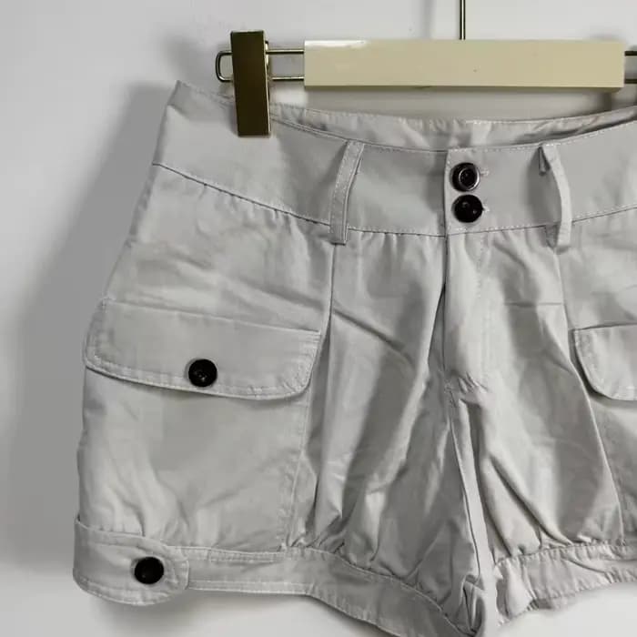 Shorts cargo rétro délavés taille basse slim décontractés pour femme