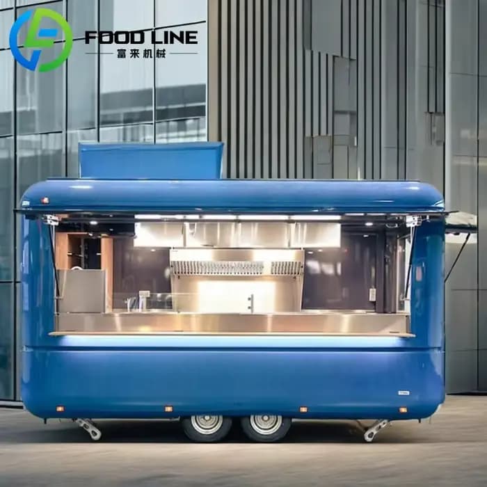Chaud rapide barbecue Burger Pizza Shop Snack Kebab cuisine personnalisée chariot de nourriture café Mobile camion de nourriture Van camion
