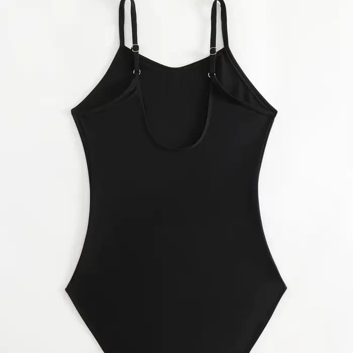 Maillot de bain une pièce noir pour filles de 11 à 14 ans