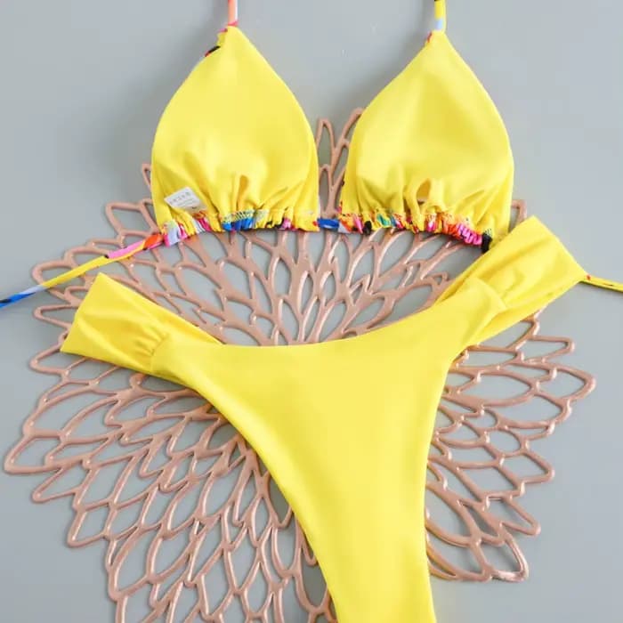 Nouveau Maillot de Bain Femme 2026 – Ensemble Bikini Brésilien Sexy avec String – Tenue de Plage