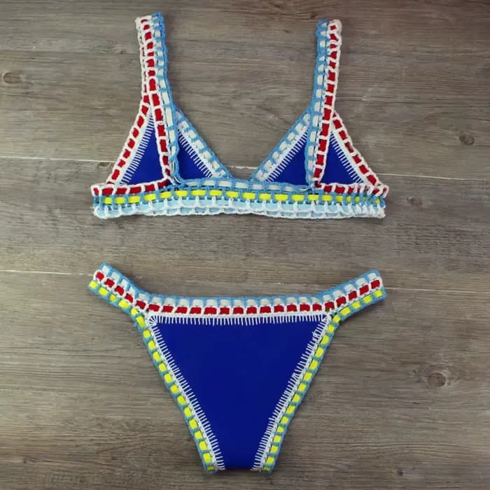 Sexy Bikinis été femmes maillot de bain crocheté à la main Bikini ensemble maillots