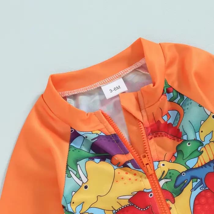 Maillot de bain à manches longues et fermeture éclair pour bébé garçon