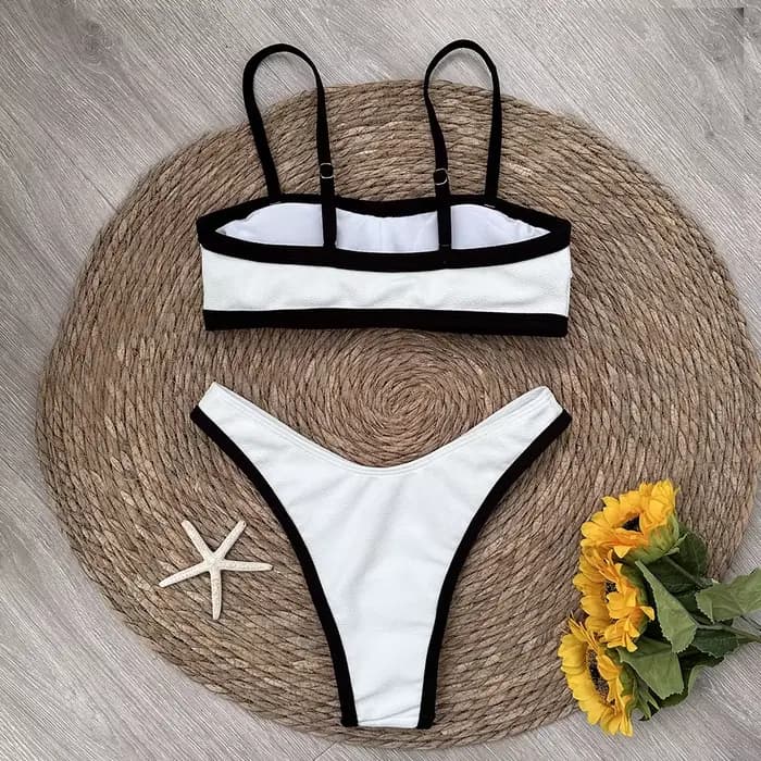 Noir blanc Bikini 2025 Sexy femmes maillots de bain maillot