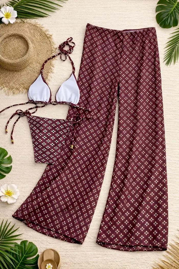 Ensemble de bikini bohème chic tendance 2026 avec motif cachemire unique