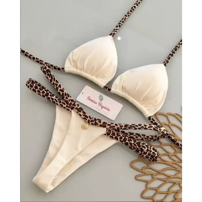 2025 Maillot de bain bikini femme fendu couleur unie à lacets