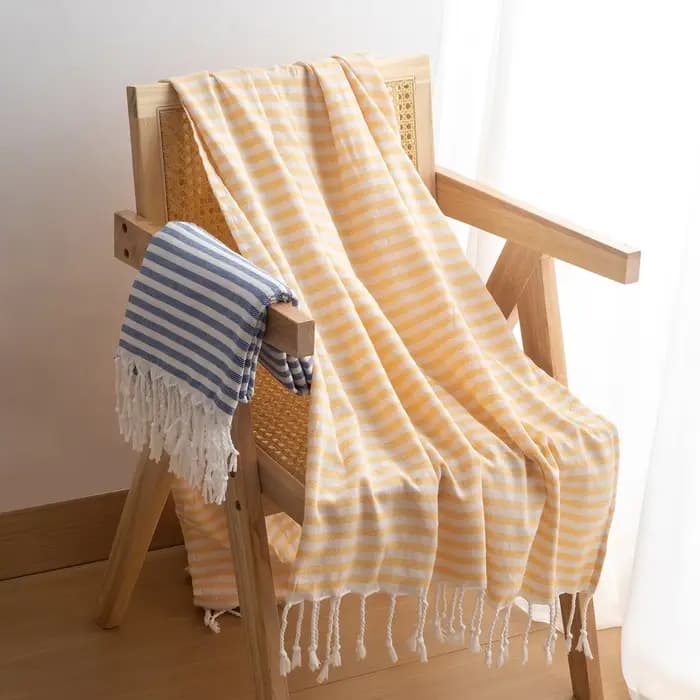 Serviette de plage turque rayée en coton 90*180CM, serviette de bain à franges pour sauna, spa, gym, sport, fitness, cuisine, douce, absorbante, séchage rapide