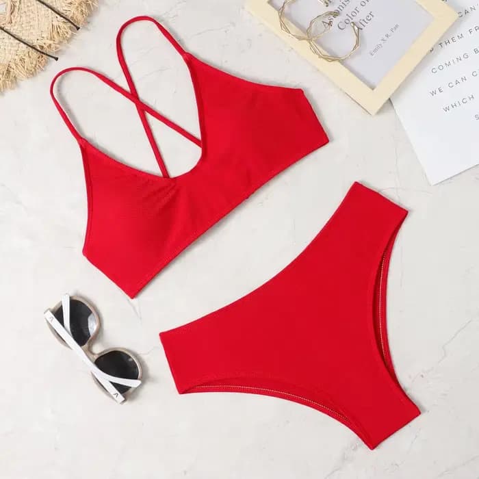 Maillot de bain bikini sexy en soie glacée douce
