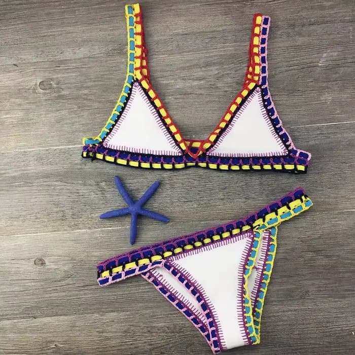 Sexy Bikinis été femmes maillot de bain crocheté à la main Bikini ensemble maillots