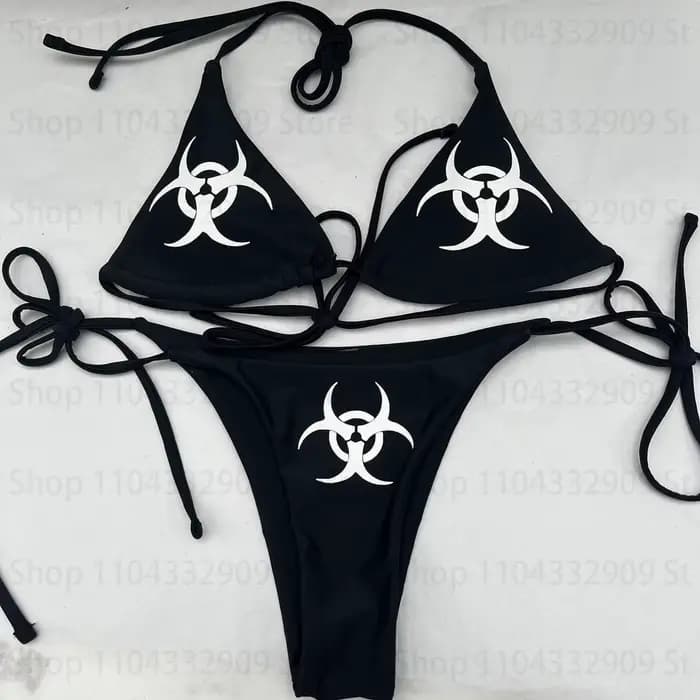 2000s gothique Vintage bikini Y2k style graphique femmes fée poubelle