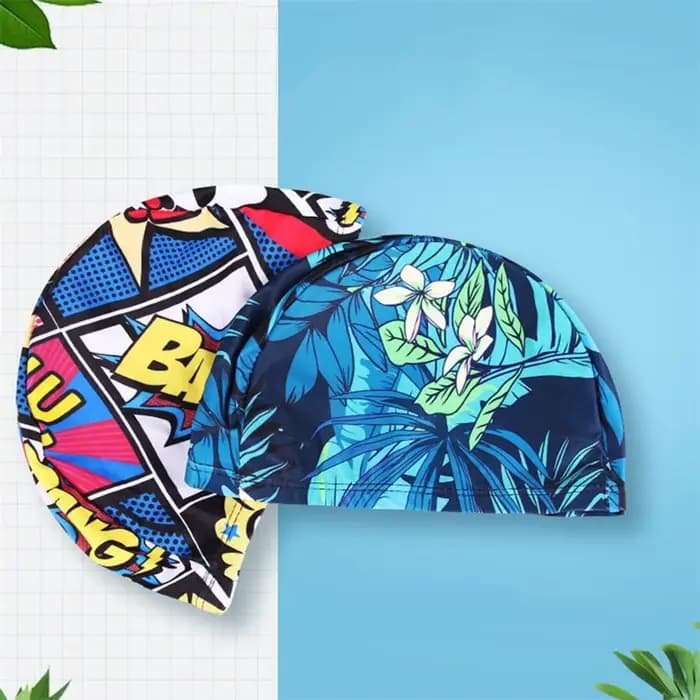 Bonnet de bain respirant à séchage rapide pour hommes et femmes, bonnet de bain, turban de sport, cheveux longs, fleurs
