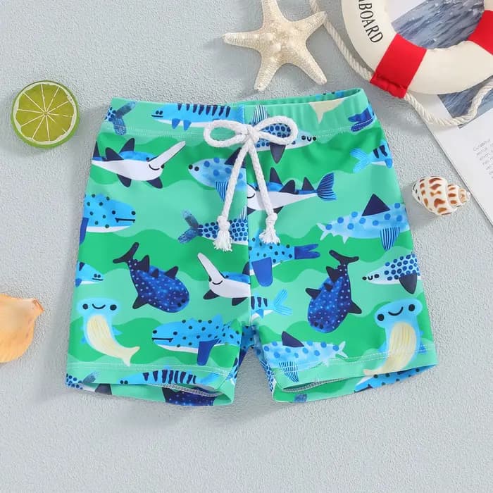 Maillot de bain imprimé requin pour enfants, short de bain pour garçons, short de bain pour enfants, bas de maillot de bain imbibés, taille élastique, nouveauté