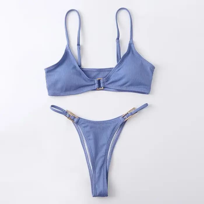 Mini maillot de bain pour femmes, ensemble deux pièces, sexy, côtelé, micro, culotte tanga, solide, monokini, vêtements de plage