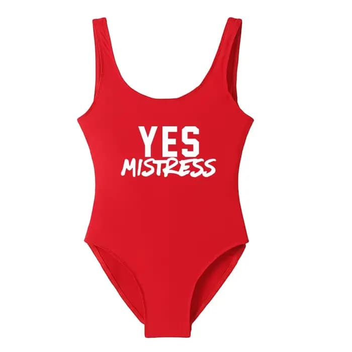 YES MISTRESS-Maillot de bain une pièce pour femmes, tenue sexy, drôle, dos nu, monokini, mignon, badpak, trempée