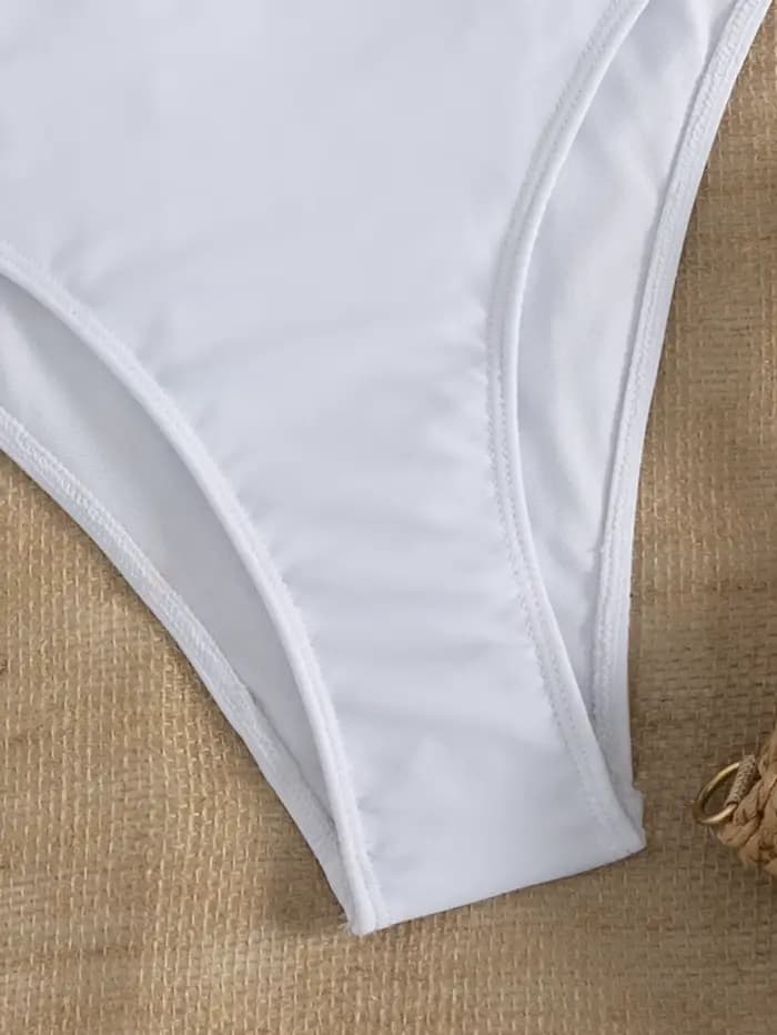 Maillot de bain une pièce blanc pour femme
