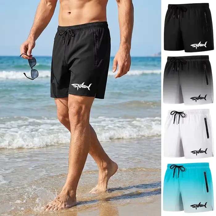 Short de bain pour homme avec motif requin