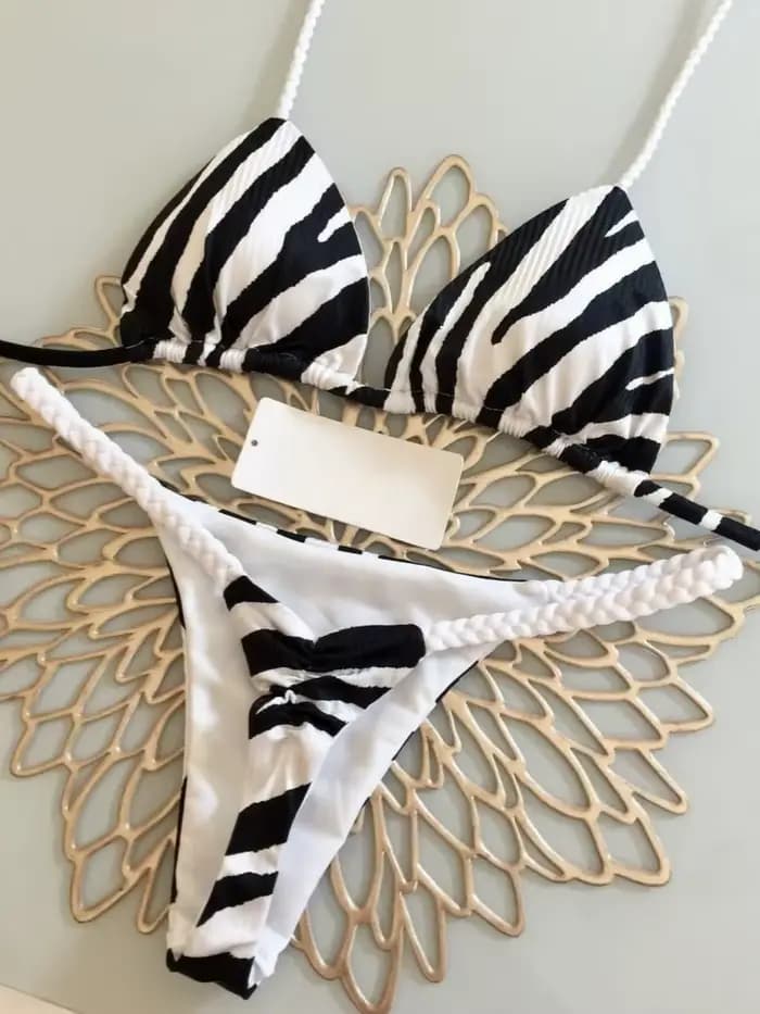Bikini taille haute maillot de bain Sexy string Bikini ensemble imprimé zèbre femmes maillot de bain brésilien 2023 nouveau Biquini maillots de bain femmes