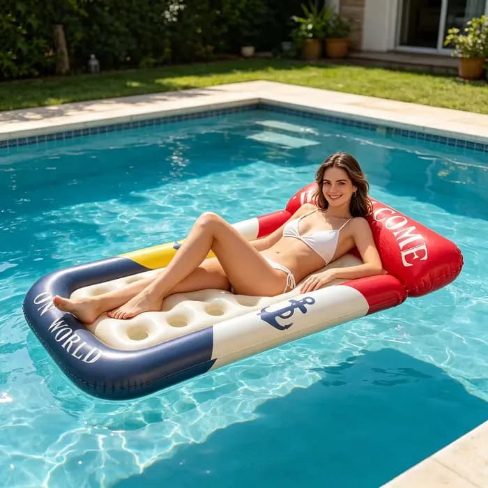1 chaise longue gonflable pour piscine ; chaises longues flottantes adaptées à une utilisation dans les piscines
