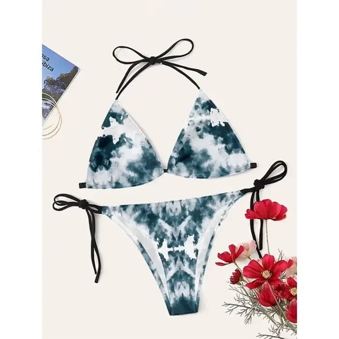 Ensembles de bikini sexy pour femmes ​ ​ ​ Maillot de bain psychédélique Cupshe aquarelle taille haute séchage rapide
