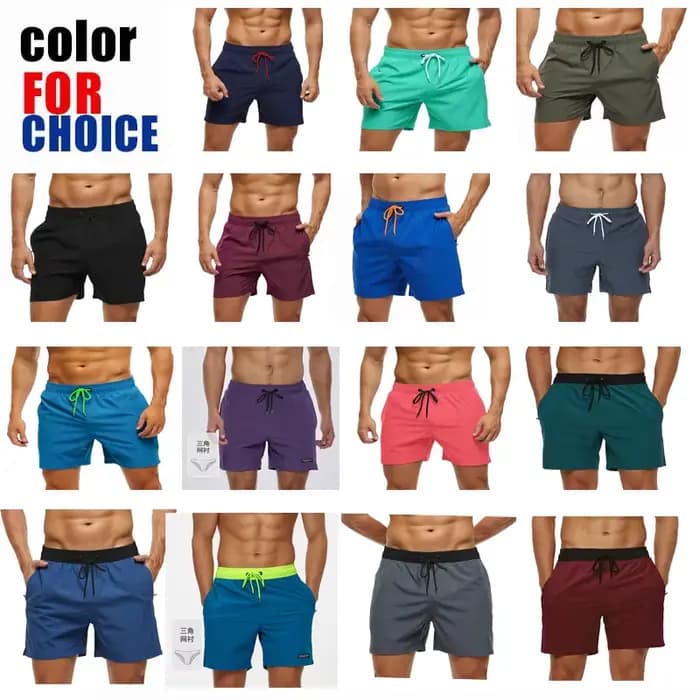 Escatch-Short de Natation Respirant pour Homme, Bermuda Masculin, Taille artificiel astique, Doublure en Maille avec Poche, Mode dehors, Été, Marque