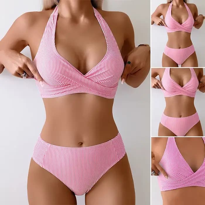 Maillot de bain sexy rayé pour femme