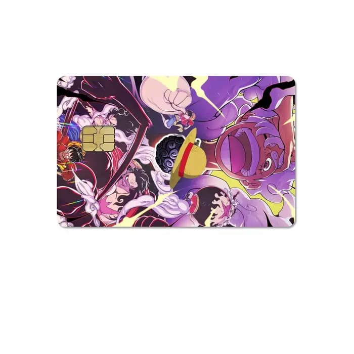 Nouveau dessin animé Anime une pièce Gear 5 Luffy bricolage HD mat PVC autocollant petite puce carte de crédit housse Film peau autocollant filles cadeau
