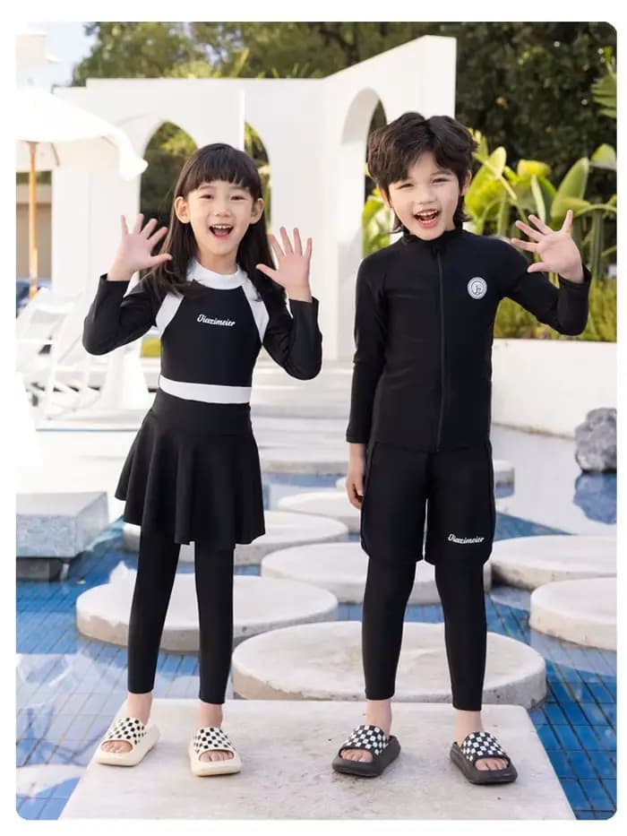 Maillot de bain à manches longues pour garçons et filles