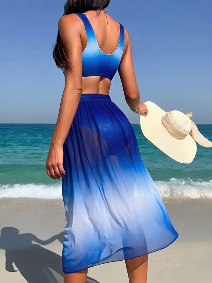 Ensemble de bikini ombré Vcay 3 pièces 2026 pour femmes